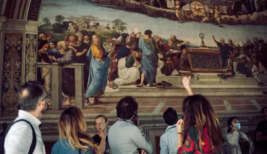 Vatican Museums painting Vatican Museums with the guide