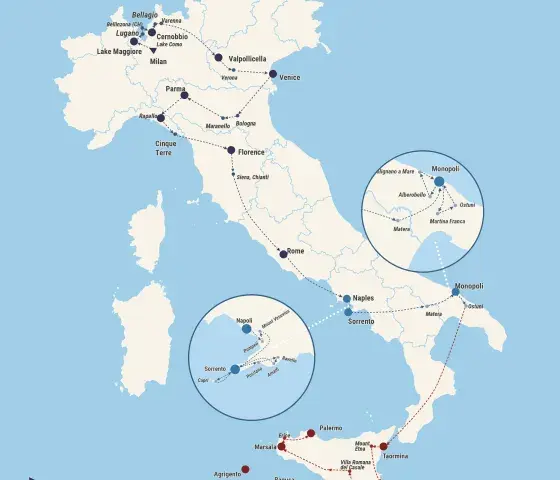 The Grand Tour itinerary