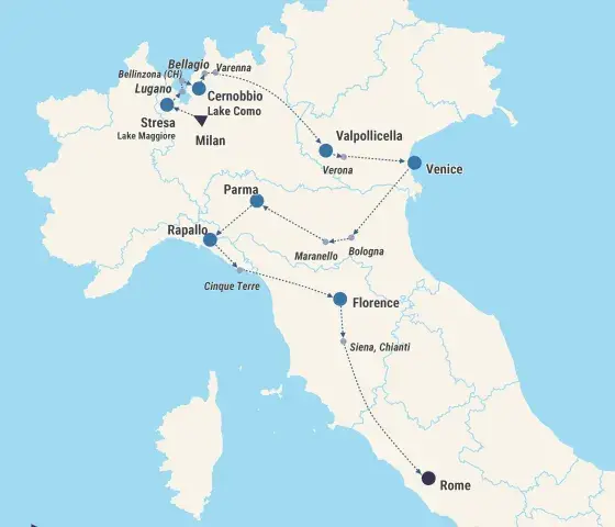 Italy at a Glance itinerary