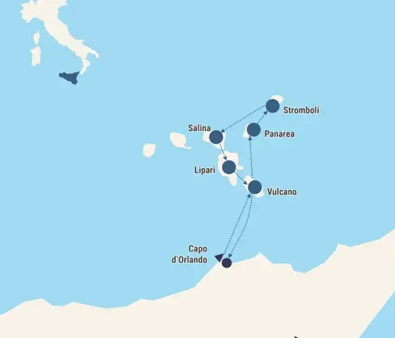 Aeolian Islands map
