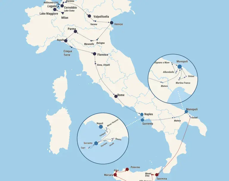 The Grand Tour itinerary