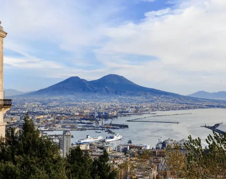 Pompei and Naples view